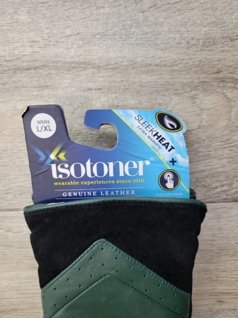 Isotoner Women's L/XL Leather Gloves Sleek Heat Extra Warmth Smart Touch - Picture 2 of 4